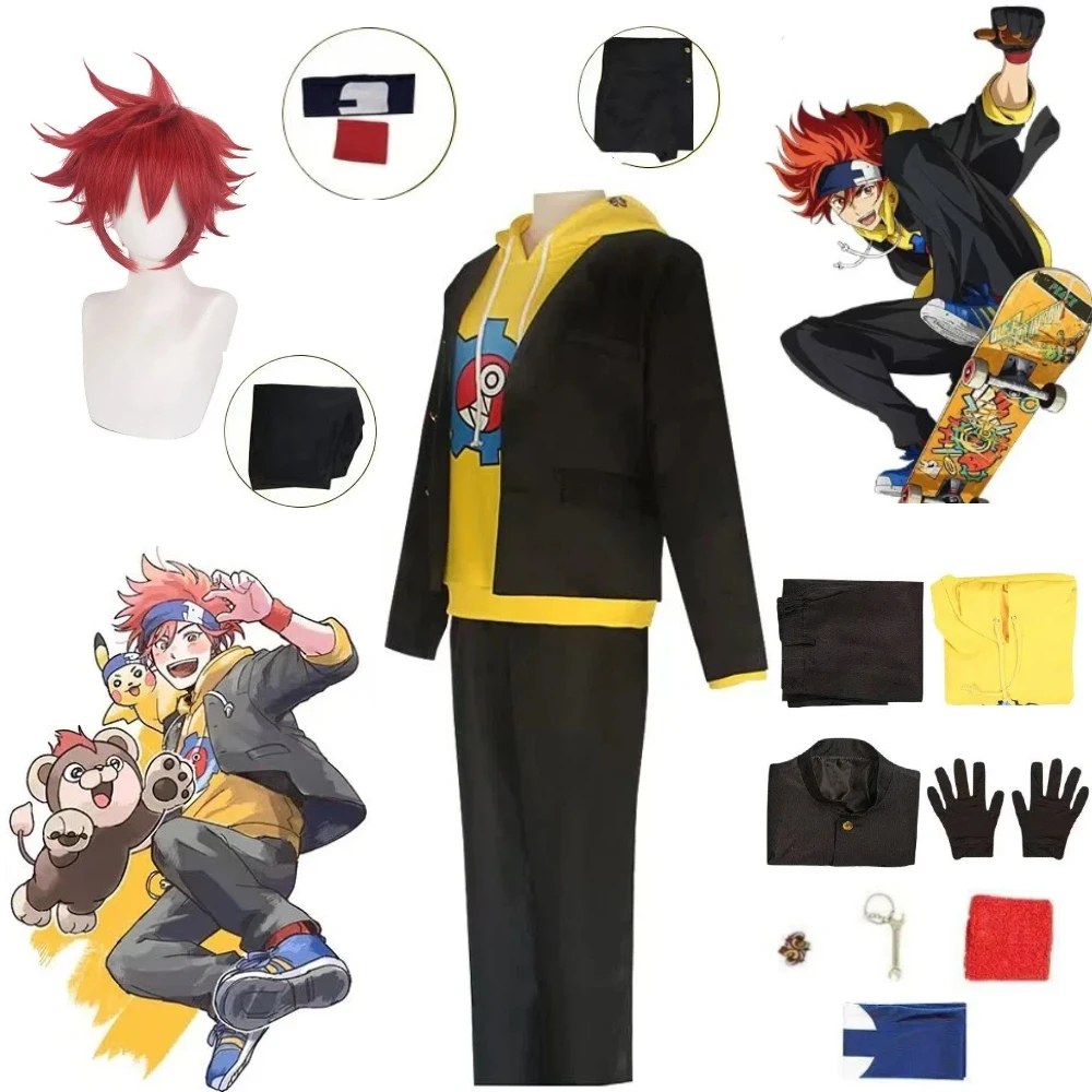 

Anime SK8 The Infinity Cosplay Chinen Miya Yellow Hoodie Uniform Langa Hasegawa Reki Kyan Costume Casual Outfit Halloween Suit