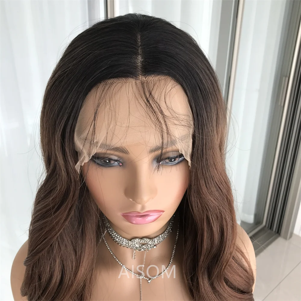 Long Wavy Lace Front Wig Reddish Brown Synthetic Lace Wig for Women 13x4 Body Wave Lace Frontal Wig with Baby Hair Daily Use