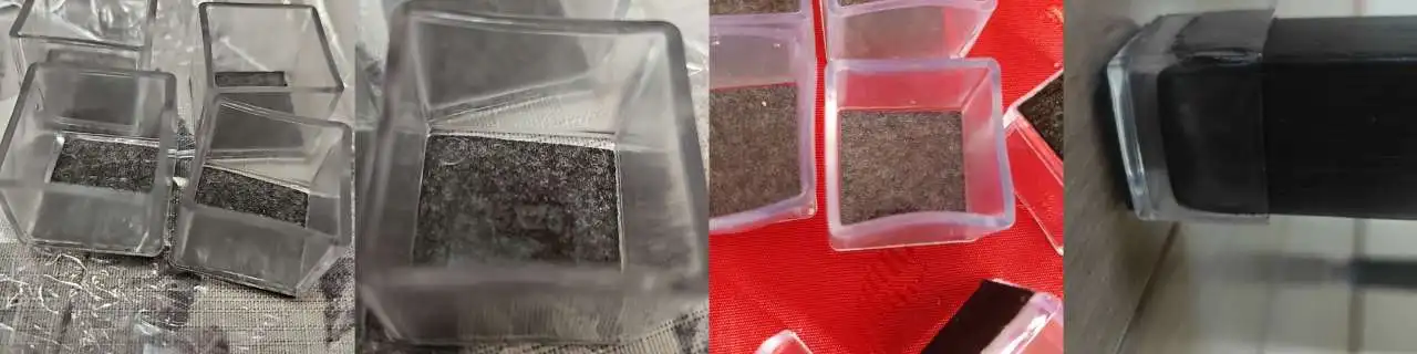 4 Stück Gummi Quadratische Rechteckige Bodenschoner Stuhlbein-Kappen Tischfuß-Staubschutz Socken Rohrstopfen Möbel-Nivellierfüße – Detail 1