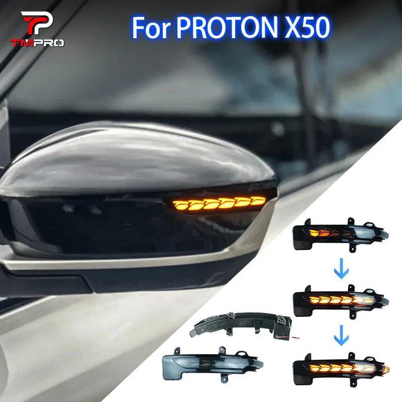 For Geely Bin Yue PROTON X50 rearview mirror driving lights daytime white light dynamic blue light