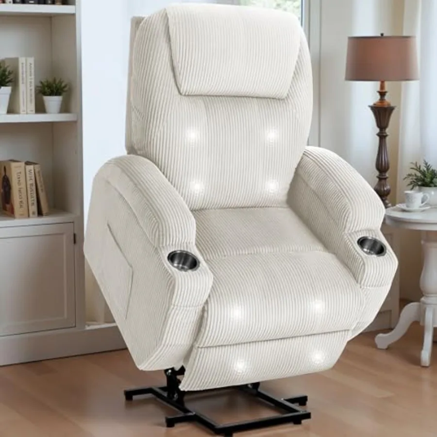 

Электрическое кресло-реклайнер с функцией подъема для пожилых людей, с подстаканниками и боковыми карманами, для гостиной