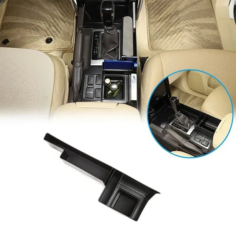 

For Toyota Land Cruiser Prado FJ150 150 2010-2019 ABS black car center console storage box mobile phone tray car accessories