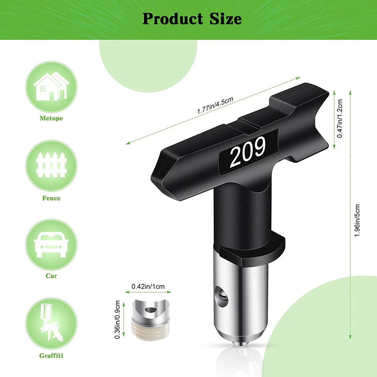 6 наконечников для распылителя, двусторонний наконечник для распылителя без воздуха, черные наконечники для распылителя краски без воздуха (209 211 313 415 517 623)