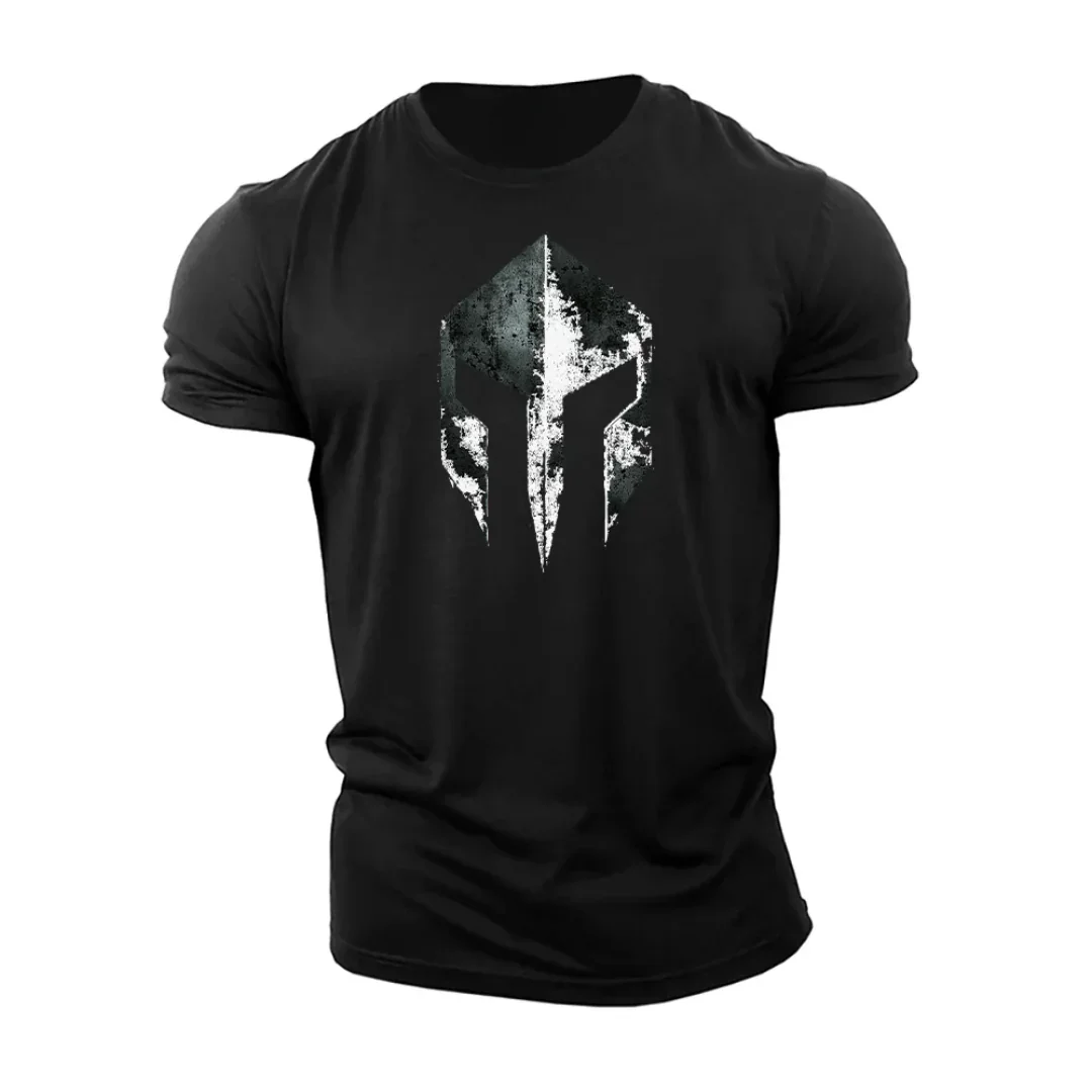 

Warrior Battle Helmet Graphic Printing Summer Luxury Brand Cotton Men's and Women's T-Shirts Short Sleeves Street Fashion Trend