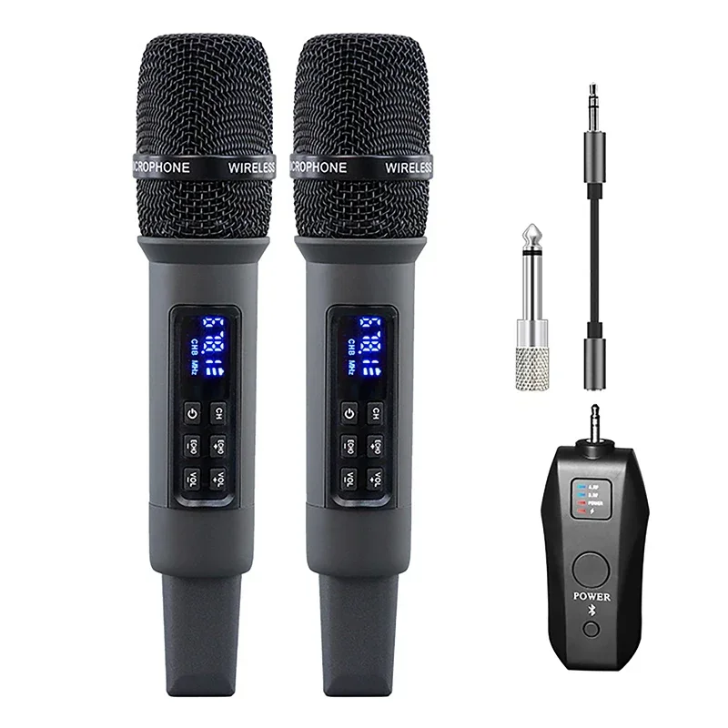 

UHF Wireless Handheld Dynamic Karaoke Microphone Bluetooth Receiver Performing Professional Reverb High and Low Bass Hot Sale