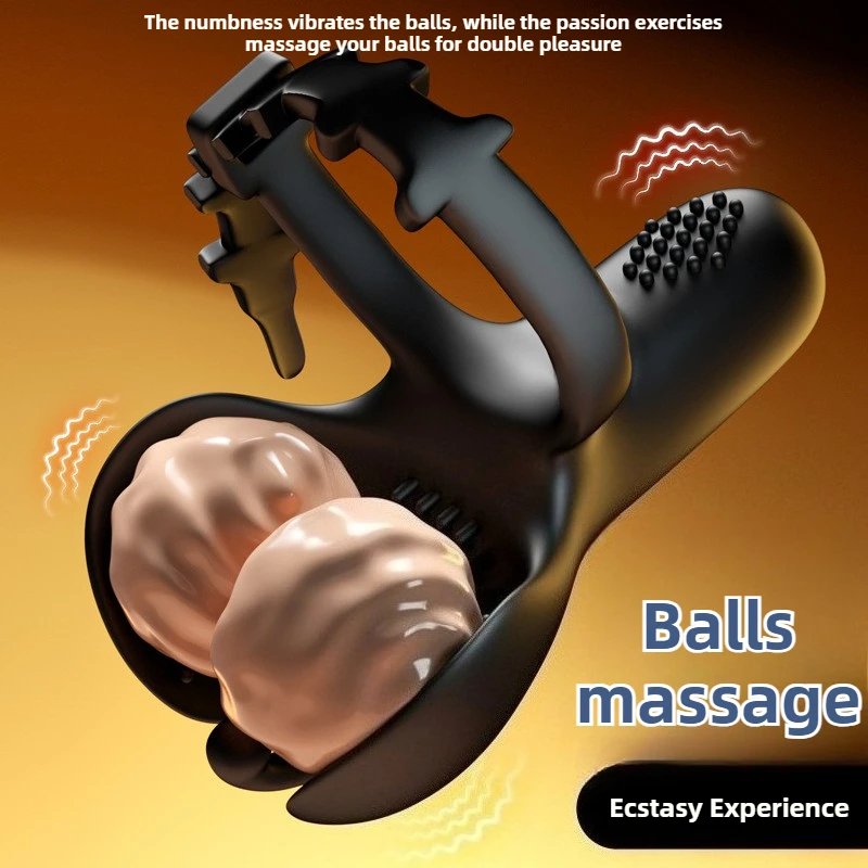 جهاز تدليك للبروستاتا الخصية محفز خاتم الديك السائل المنوي قفل حلقة هزاز ذكر الاستمناء لعبة الجنس الكبار للرجال للزوجين