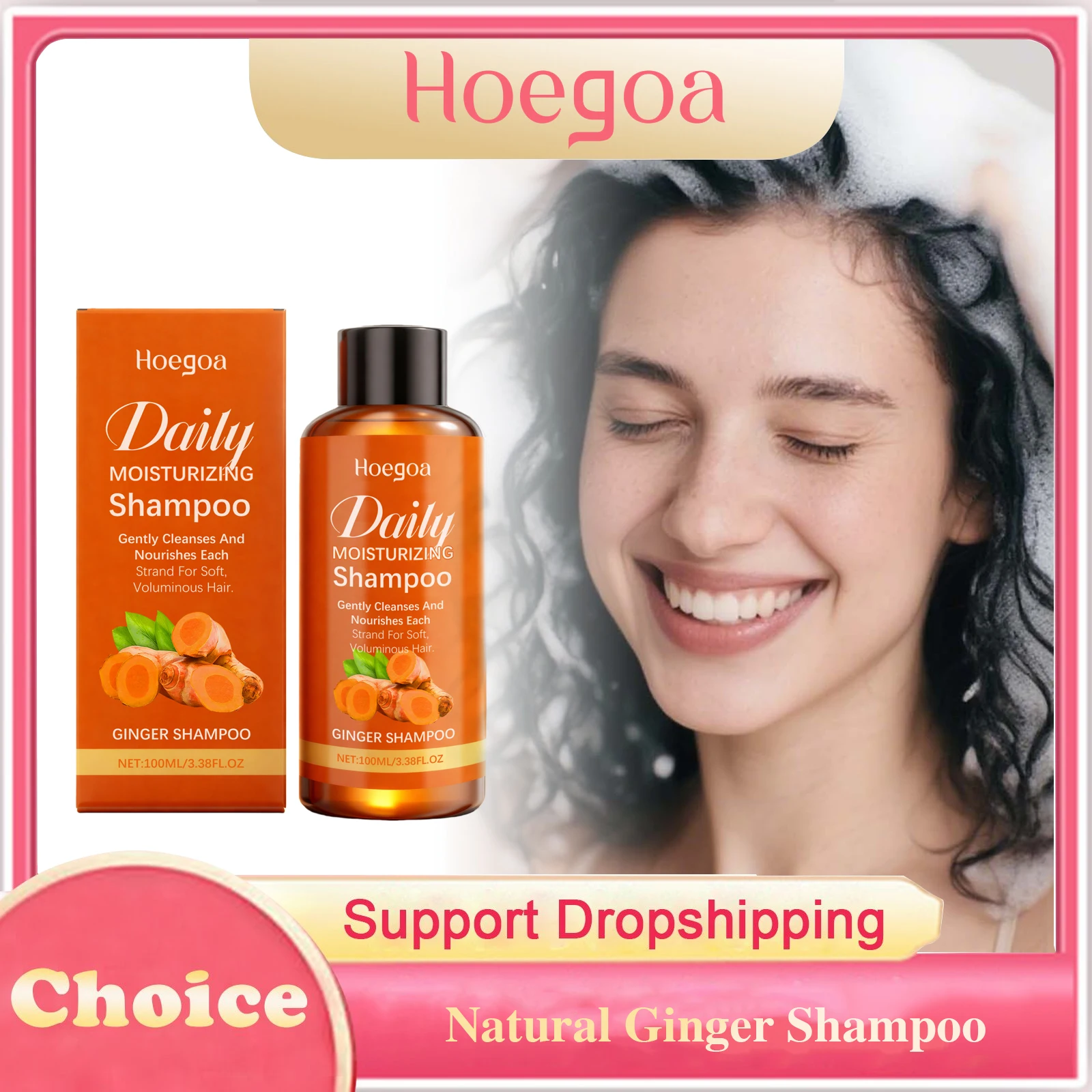 

Natural Ginger Shampoo Anti Hair Loss Thickening Gentle Cleansing Repair Damaged Dry Hair Oil Control Smooth Hair Growth Shampoo