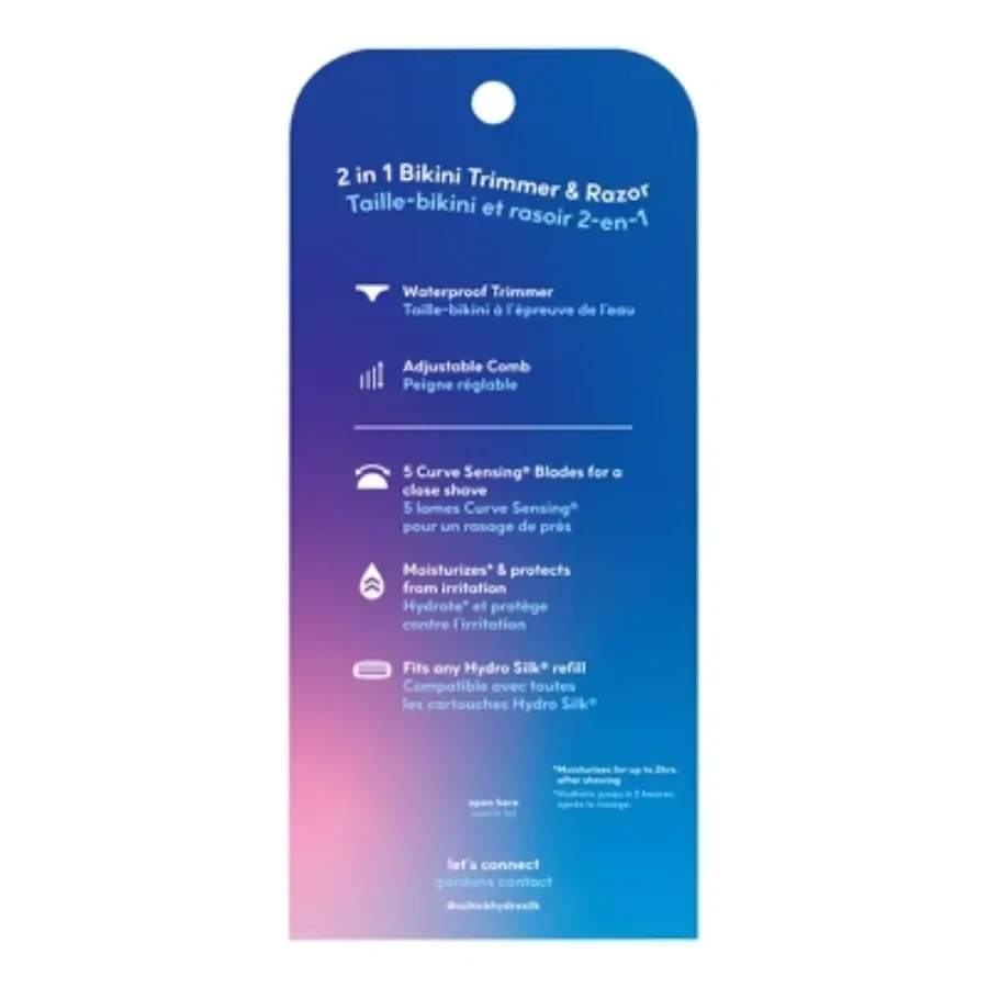 Женская бритва с триммером для бикини — 1 ручка для бритвы и 1 заправка, бритвы для бритья женщин