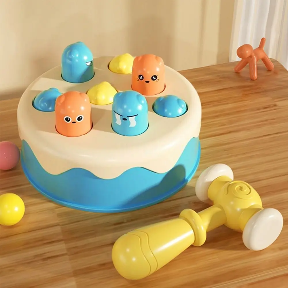 ABS Animal Theme Knocking Game Hand Eye Coordination Learning Cognition Whack-a-mole Toy Puzzle Toy Cake Shape
