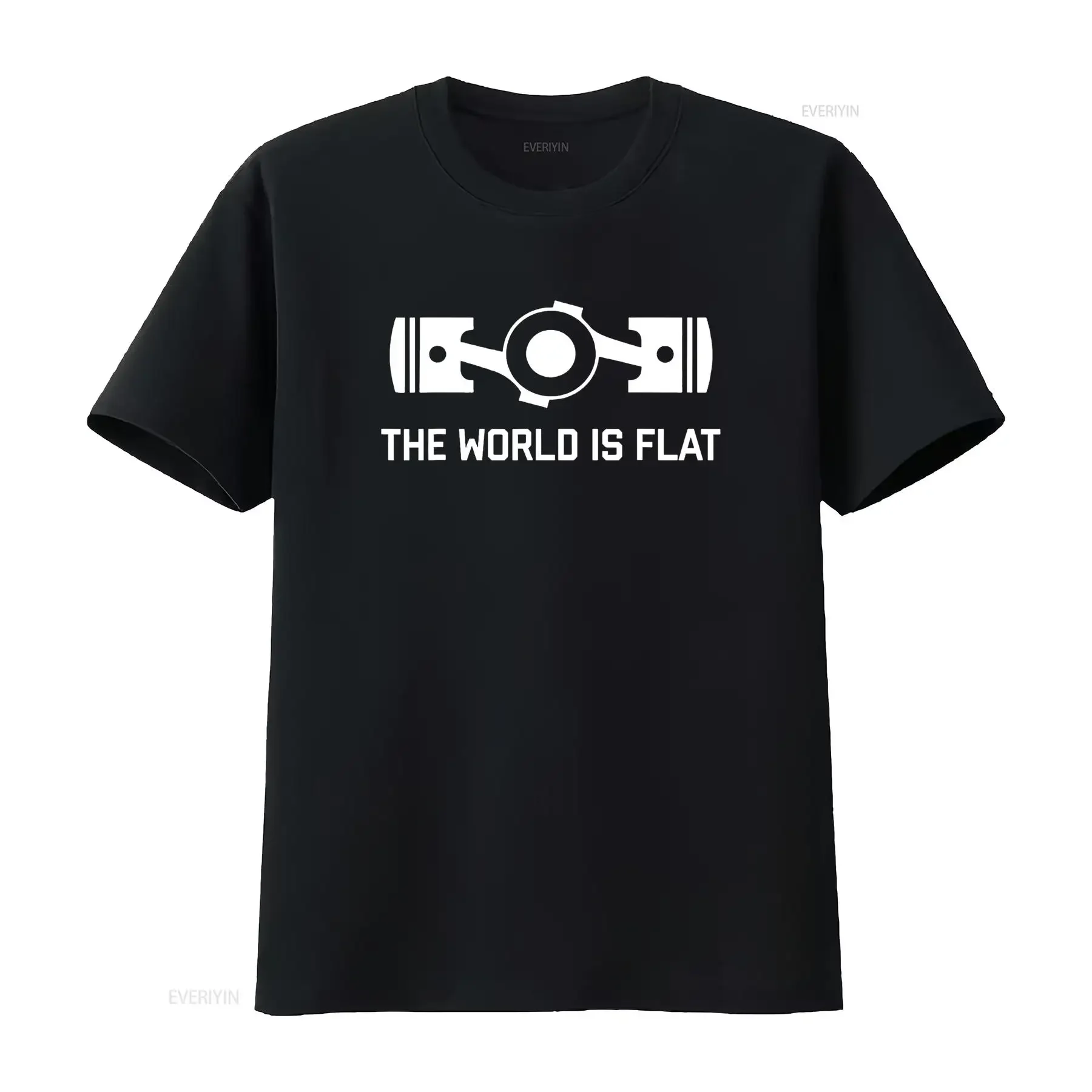 The World Is Flat Four Boxer Engine JDM Rennwagen-T-Shirt im Vintage-Stil, gewaschen, vielseitig, gestreckt, Designer-Kleidung für Herren, weich
