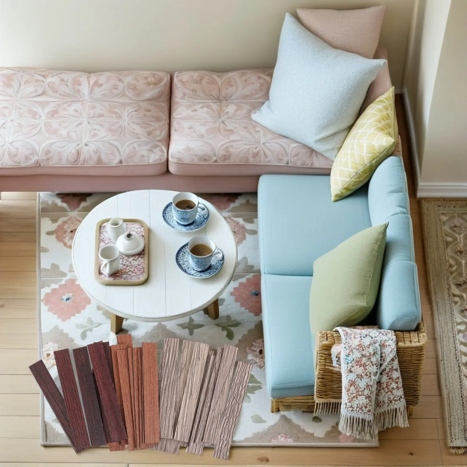 

30 шт. миниатюрных напольных панелей для кукольного домика с текстурой дерева, дизайн «ёлочка», реалистичные соединяющиеся панели для самостоятельного декорирования миниатюрных домиков