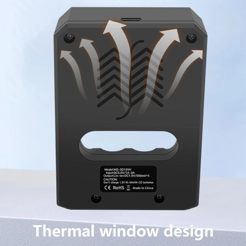 براعة 1.5 فولت أربع شاحن بطاريات ليثيوم الخليج ل AA/Triple A بطاريات ، مع حماية السلامة من النوع C