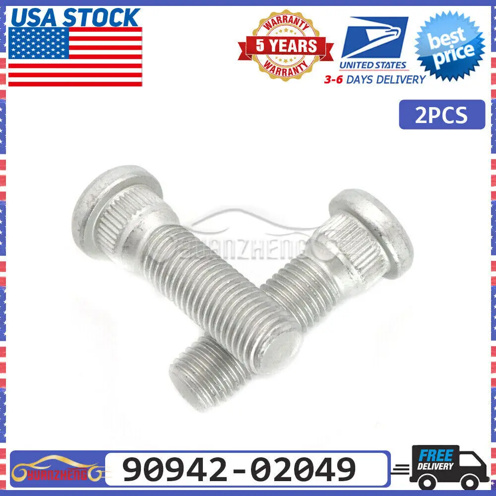 

CAR 2 pcs Wheel Lug Stud Hub Bolt 90942-02049 for Toyota Corolla Camry Tacoma Tundra 4Runner Scion tC Lexus ES250 GX460 GX470