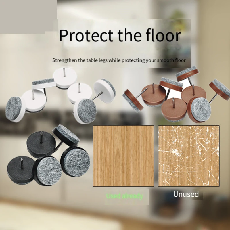 20Pcs/1pack Felt Foot Pad Skid Glide Nail Protector Furniture Chair Table Leg 14mm/17mm/20mm/22mm/24mm/28mm