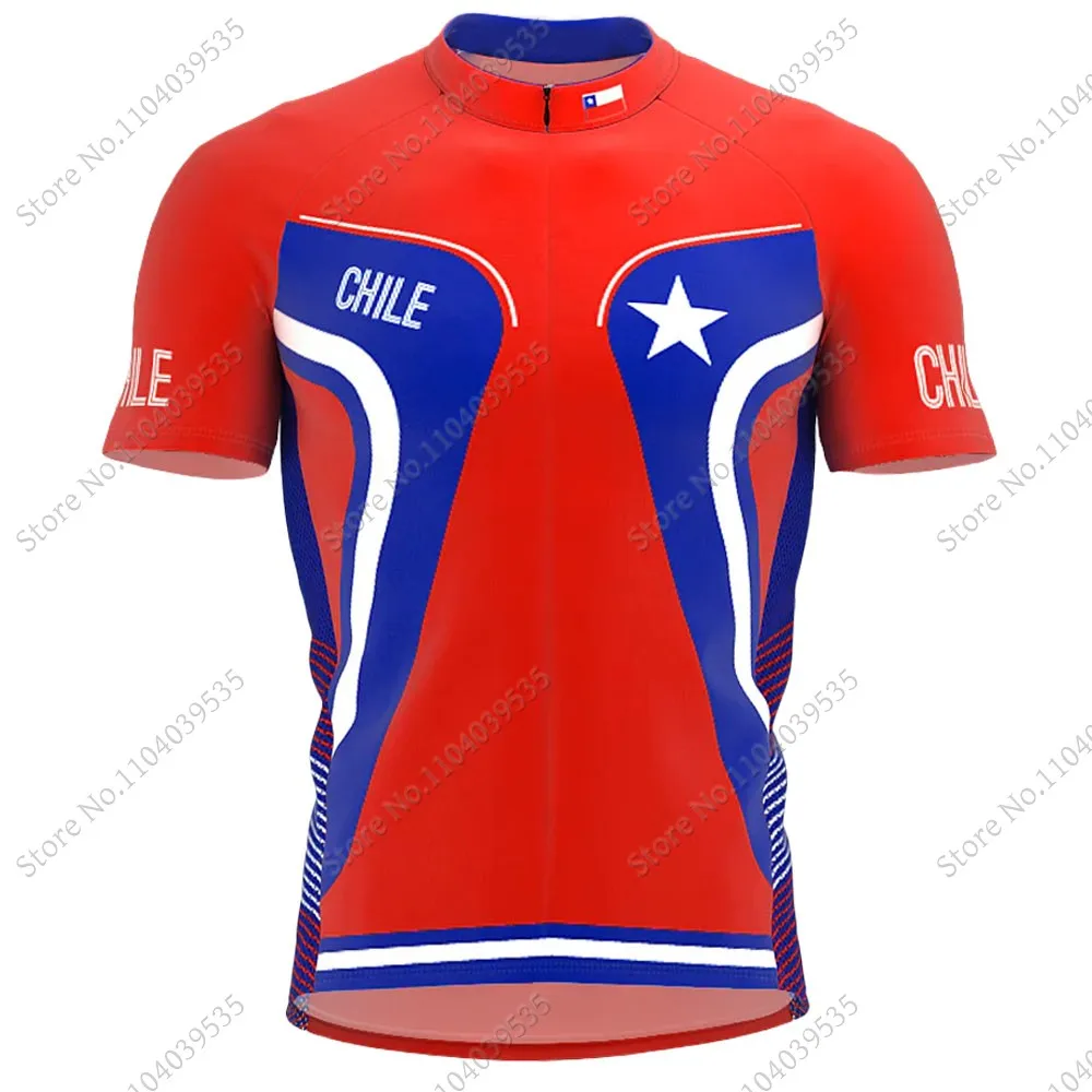 2024 Chile National Team Cycling Jersey Set Men Summer Clothing Road Bike Shirts Suit Bicycle Bib Shorts MTB Ropa Maillot