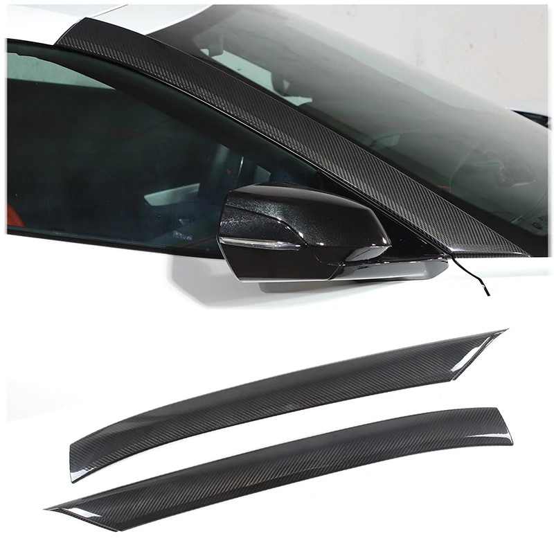 

Real Carbon Fiber Car Front Windshield A-Pillar Panel Cover Trim Stickers For Chevrolet Corvette C8 Stingray Z51 Z06 2020-2023