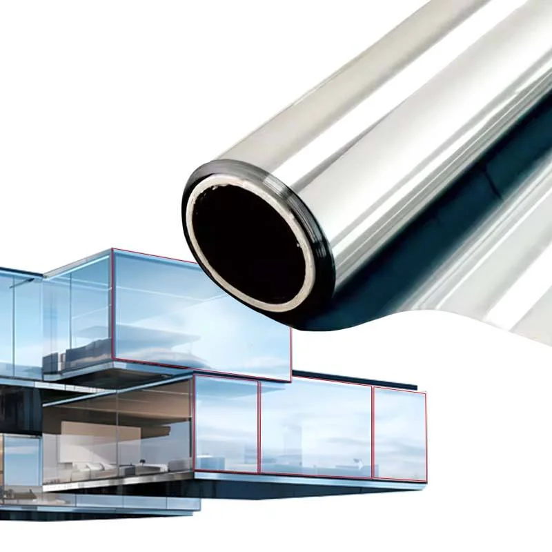 

One Side Silver 99%UV Rejection Heat Control Building Window Film Sun Block One Way Mirror Reflective Building Window Glass Film