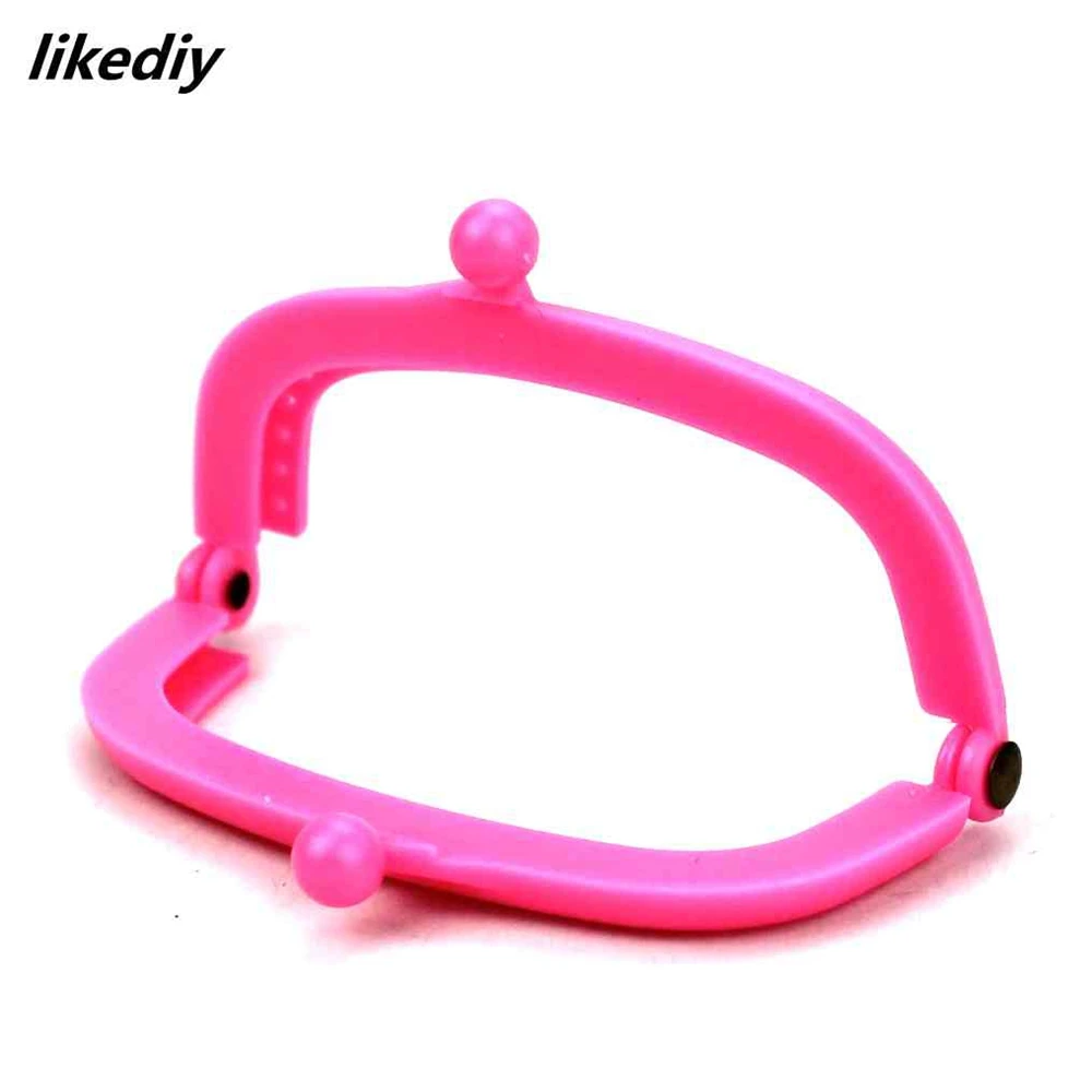 10 Pcs/Lot Candy Color Arc Resin Plastic Purse Frame With Hole Kiss Clasp Lock DIY Bag Accessories