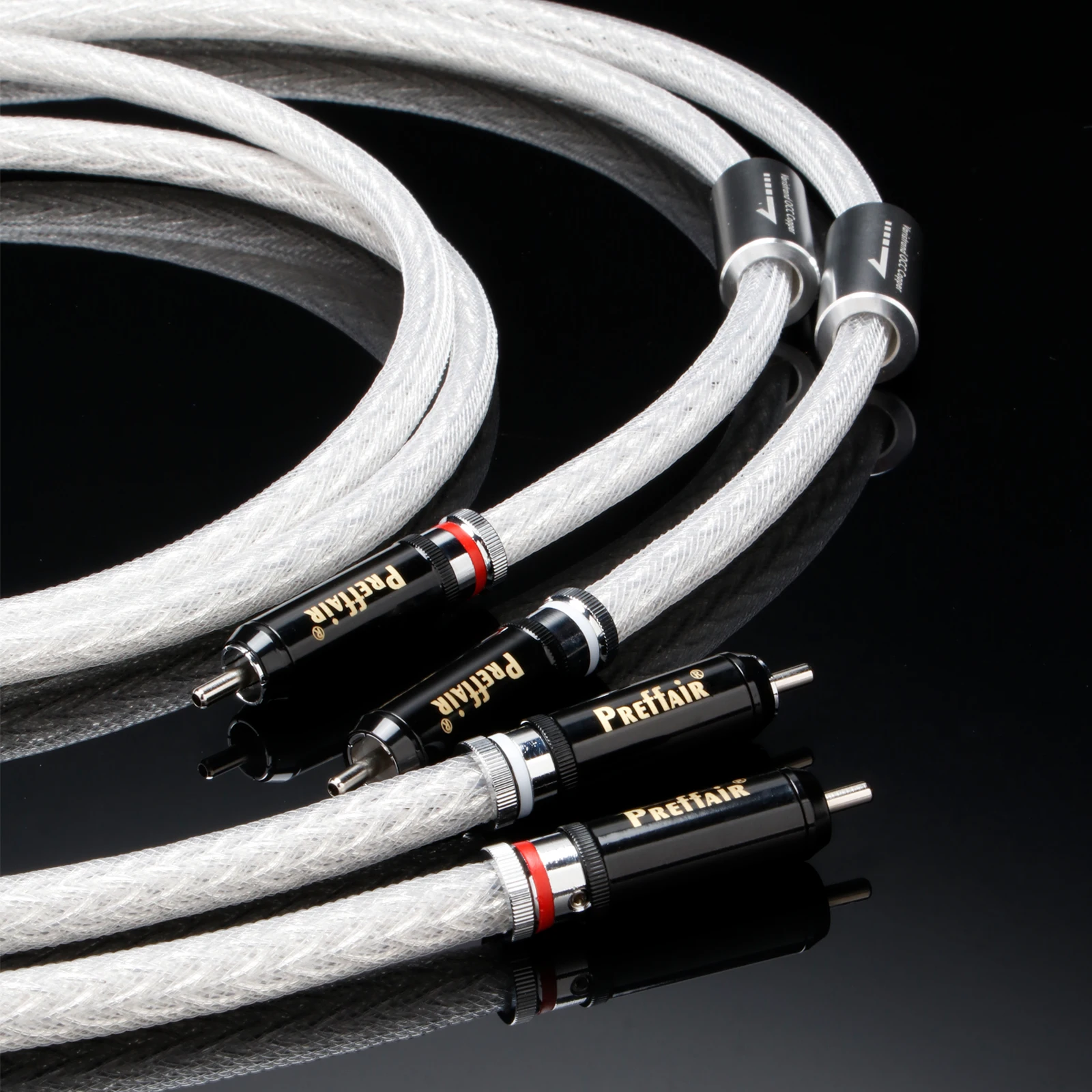 Pair HiFi RCA Coaxial Audio Cable 7N OCC Silver Plated Self Locked RCA Plug Audiophile rca signal cable for Amplifier DAC TV Car