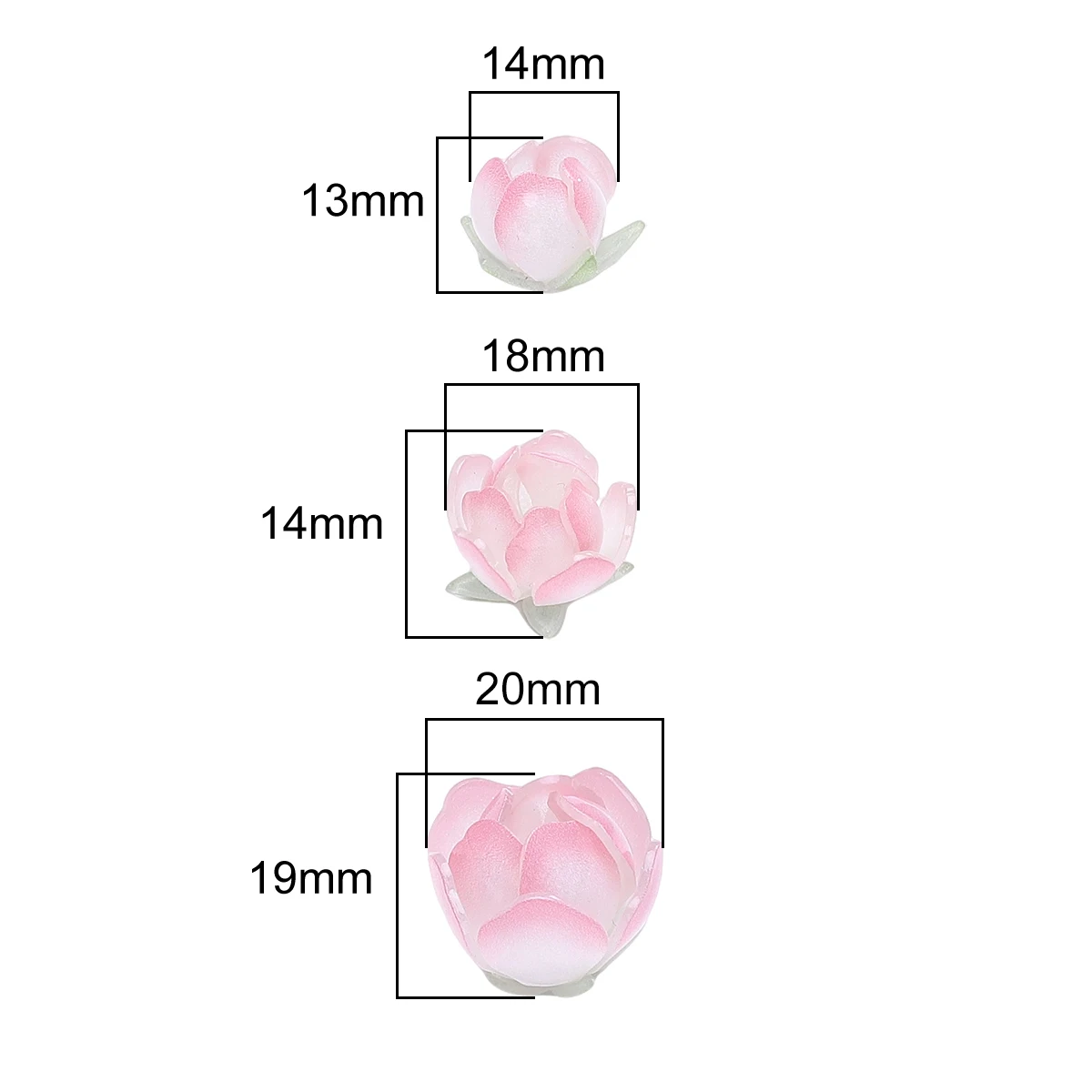 3D Peach Blossom Beads Charms For Jewelry Making Multi Size Flower Acrylic Beads Diy Handmade Bracelet Pendant Decor Accessories