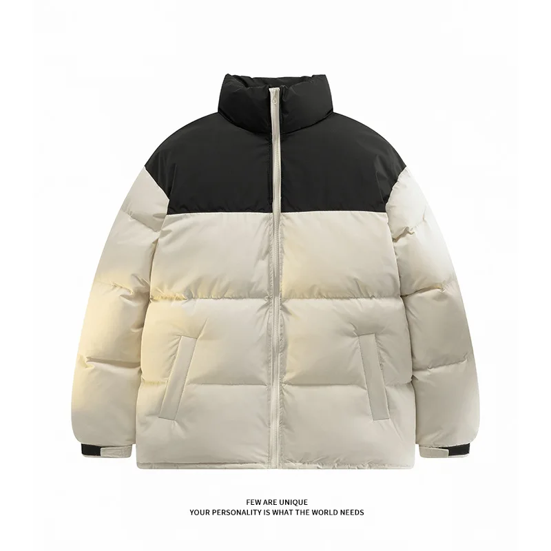 

Мужская зимняя куртка из утолщенного хлопка, однотонная, на молнии, повседневная, стильная, новинка 2025 года