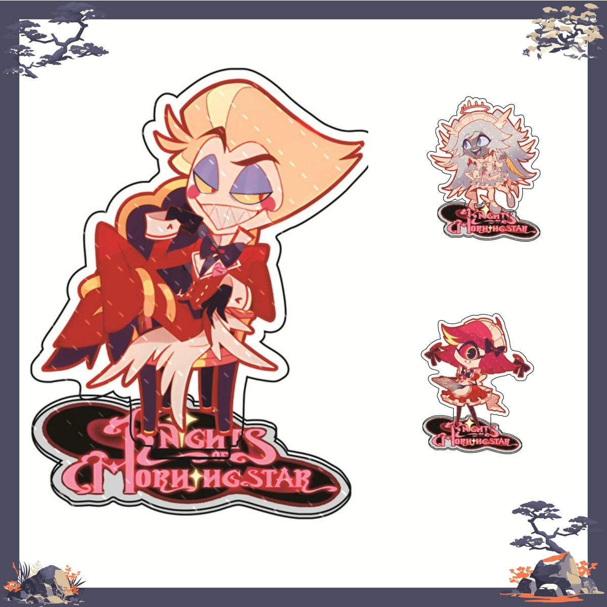Mercancía de Anime: Soporte de Acrílico con Adhesivo de Hell's Hotel, 10 cm, Figura de Charli Morning Star y Vicky Alarost, Regalo Gacha