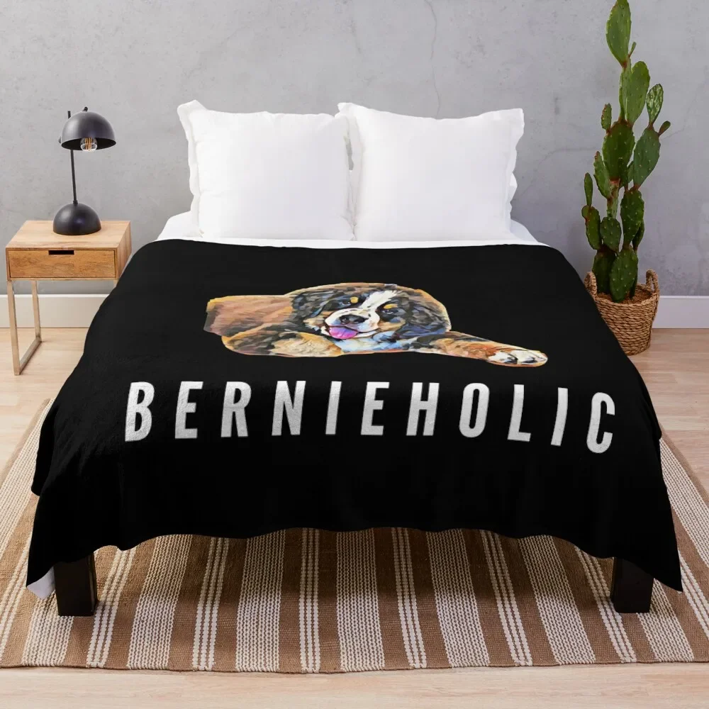 

Bernieholic - Bernese Mountain Dog Painting Throw Blanket Fluffy Softs valentine gift ideas Hairys Blankets