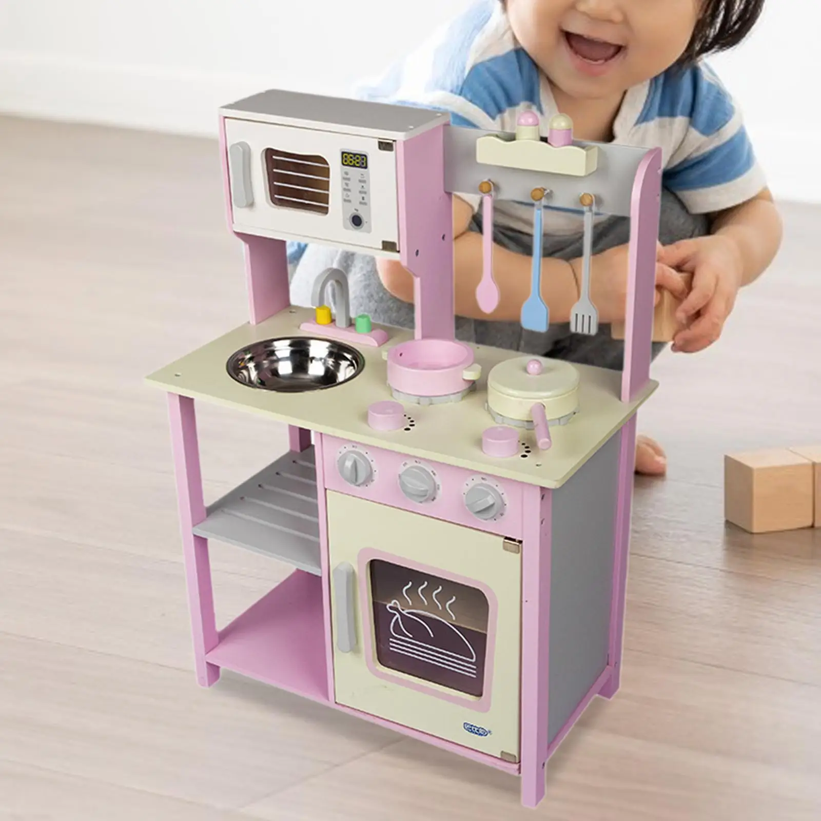 

Kitchen Playset Toy Wood Developmental Educational Kitchen Toy Cooking Oven for Kids Children Ages 4-6 Preschool Birthday Gifts