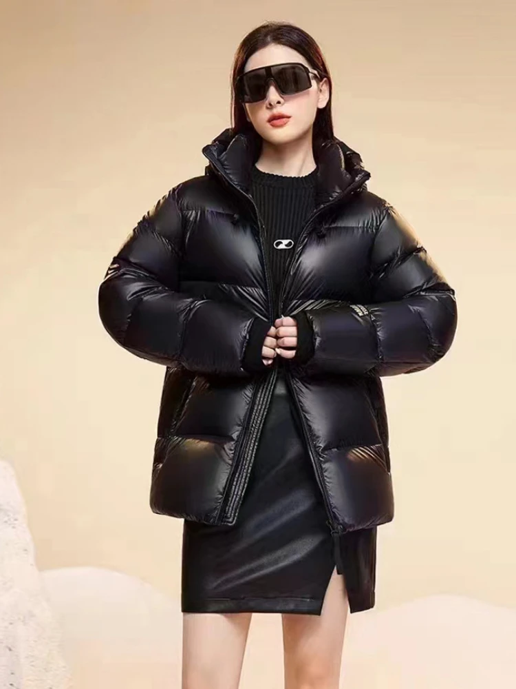 Winter Warm Down Jacket Men Coat Hooded Thick White Duck Down Jacket Long Sleeve Couple Clothing Trend Zip Windproof Outerwear