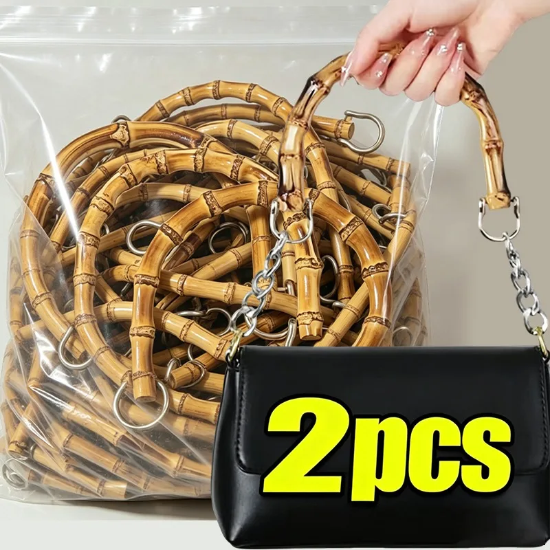Women Bag D-type O-type Imitation Bamboo Handle DIY Retro Handmade Handbag Handles Replacement Handgrip Bags Plastic Hand Lever