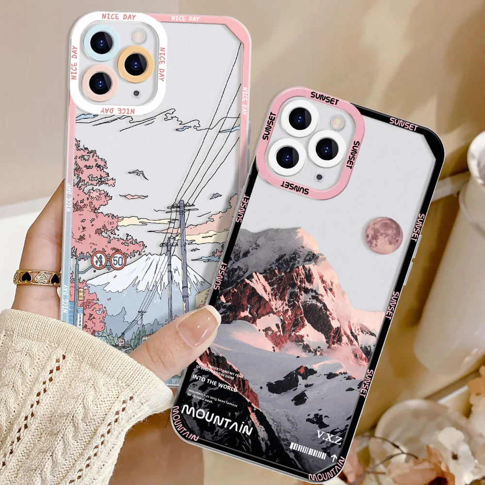 For Poco F5 X3 X5 Pro Case For Redmi Note 12 10 11 9 8 Pro 13c 12c Case Xiaomi 13t Pro 11T 12 11 Lite Soft Landscape Cover Funda