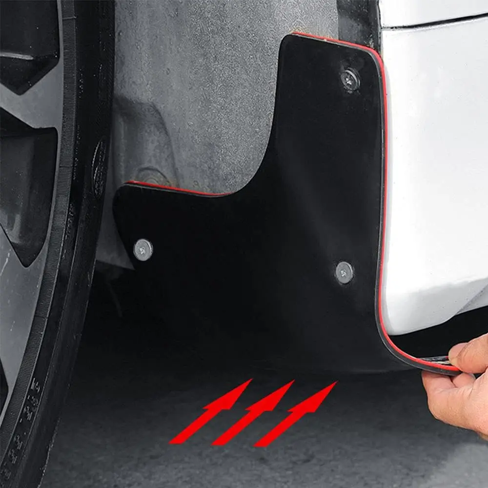 4Pcs No-Collision Soft Rubber Mud Flaps Universal Front Rear Splash Guards Mudguard for SUV Offroad Truck Car Exterior Accessory