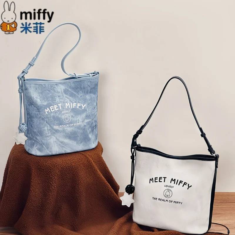 

In Stock Miffy Simple Bucket Bag New Large Capacity Commuter Tote Bag Simple Elegant Charm Collectible Gift Series Ornaments