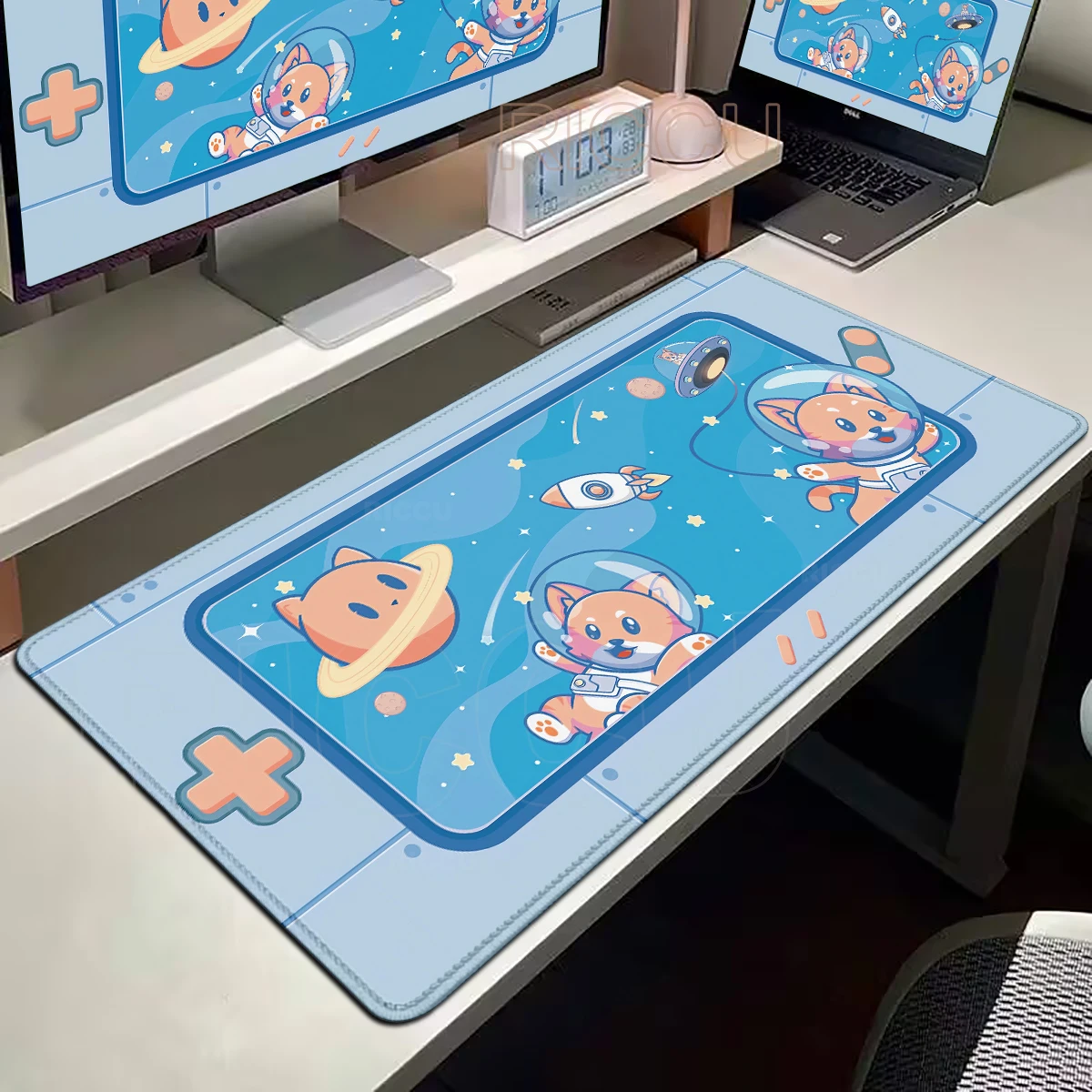 

Kawaii Animals Desktop Keyboard Mouse Mat Large Gaming Mat Space Dog Mousepad Switch Computer Laptop Office Desk Pad Protector