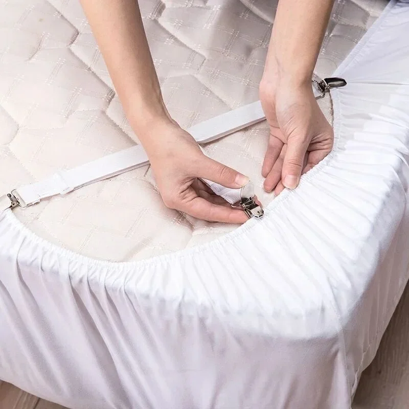4 Stück verstellbare Bettlaken- und Steppdeckenhalter für Bettlaken-Organizer, Matratzenbezug-Clip für Zuhause, elastische Riemen, verstellbare Clips – Detail 3