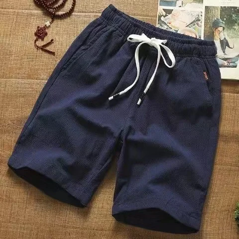 New Hot Summer Linen Shorts Women Plus Size Cotton Linen Short Pants Elastic Waist Knee Length Shorts With Pockets M-5XL