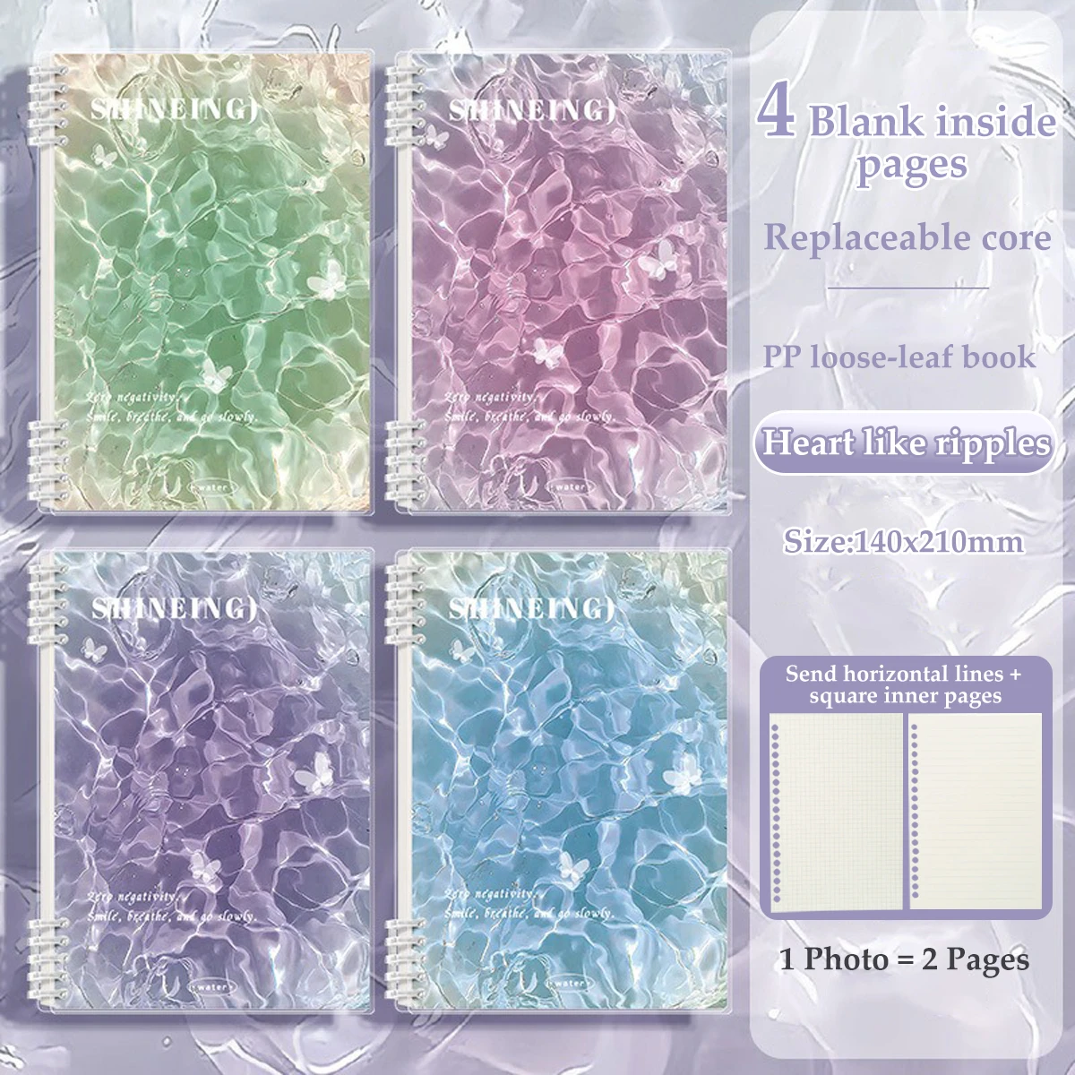 The New A5 Loose-leaf Notebook Is A School Office Stationery with A Middle and High School Style Thick Horizontal Blank Notebook