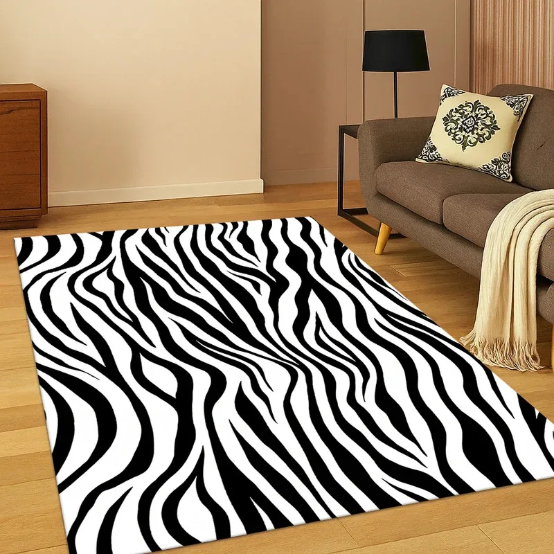 VIKAMA Animal Print Rug Zebra And Tiger Stripe Rug Soft And Comfortable Rug For Bedrooms And Living Rooms Home Decoration