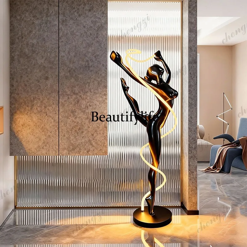 A74 streamer dancer humanoid art sculpture floor lamp home art exhibition hall decoration creative design character ornament