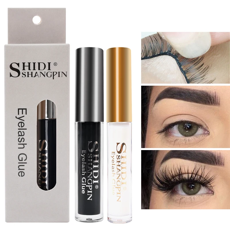 Forte cola adesiva cílios impermeável Quick Dry False Eye Lashes Sticky Clear Black Color Maquiagem cílios Extensão Cola