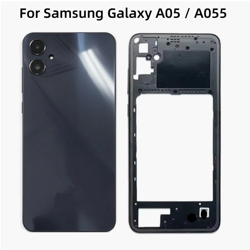 Full Housing for Samsung Galaxy A05 4G A055 Middle Frame + Battery Cover Back Rear Door Housing Case with Camera Lens