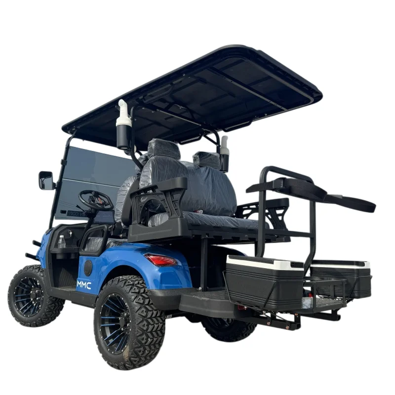 New Energy Golf Cart 60V Lithium Battery LED Light 4*4 Four Wheel Drive Super Horsepower Leather Seat 4 Seat Golf Cart