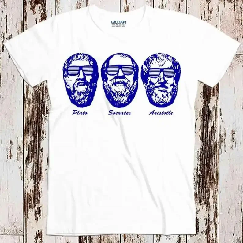 

Socrates Plato Aristotle Philosophers Geek Funny 80s Retro Cool Top Tee T Shirt 8777