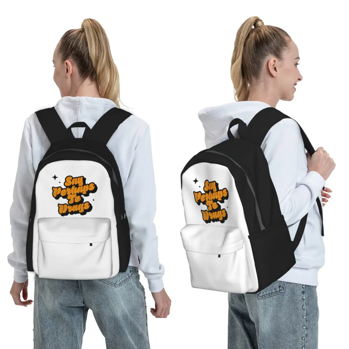 Say Perhaps To Drugs Backpack Student BookBag Children School Bag Laptop Shoulder Bags for Men Women