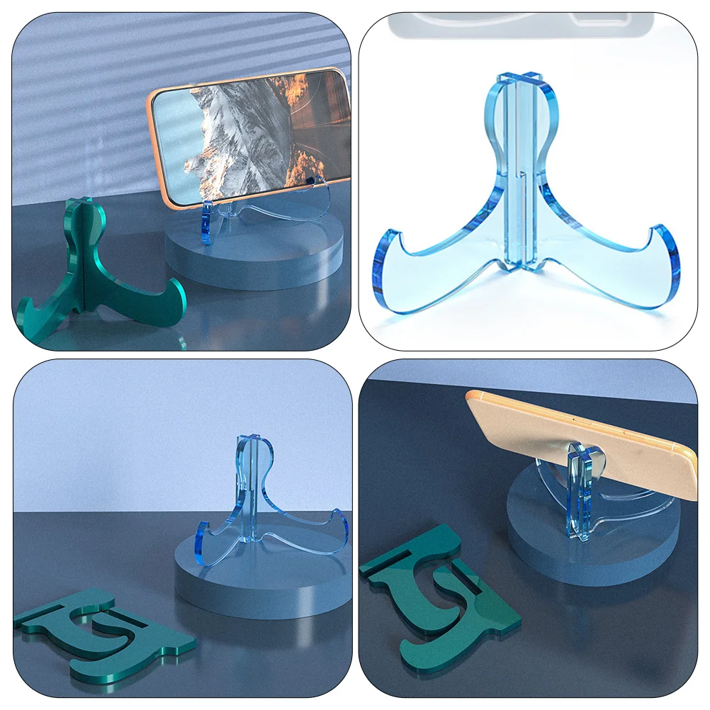 3 Pcs Bracket Epoxy Mold Table Easel Phone Holder DIY Product Storage Silica Gel Silicone Tools Molds Lovers Desktop Bookshelf