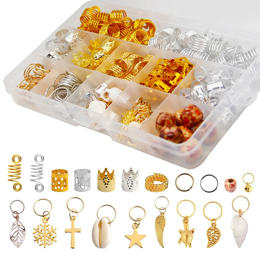 

238Pcs Safe Metal Hair Cuffs for Dreadlocks Braiding DIY Styling Accessories No Damage Dreadlocks Rings Hair Braids Rings