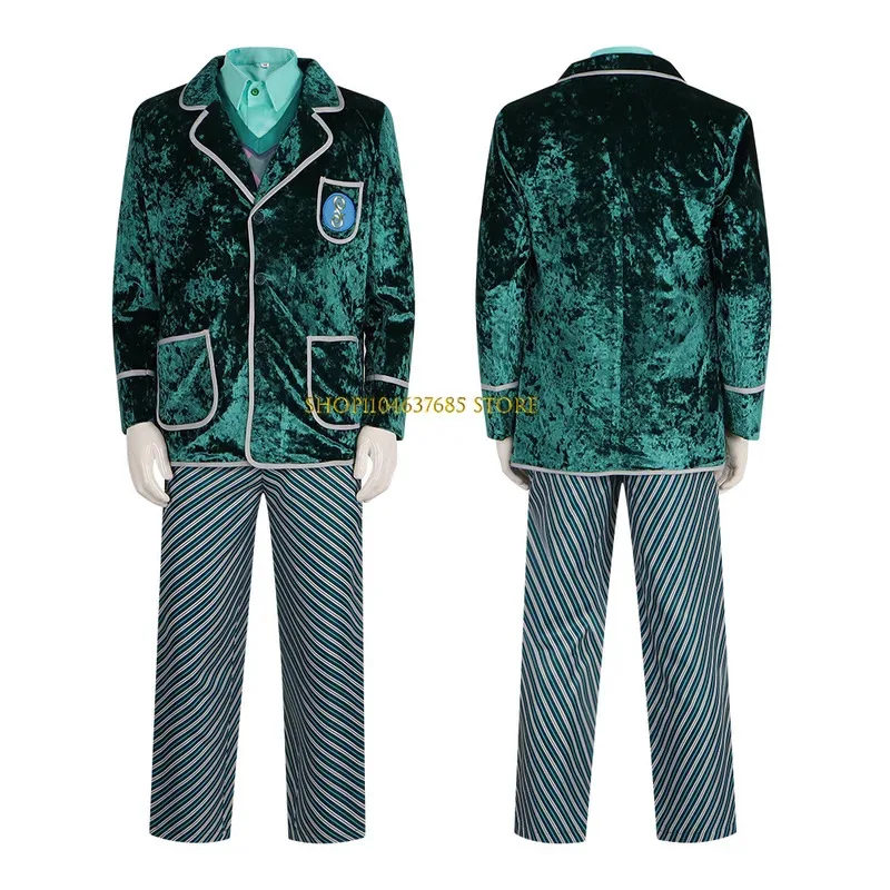 فيلم الشريرة تأثيري الساحرات زي Elphaba Nessarose Breizh Pfannee تأثيري الرجال النساء مخطط زي مدرسي مجموعة فستان يومي