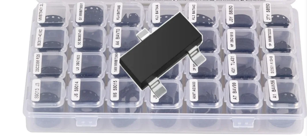 High Quality SOT-23 SMD Components Assortment - BJT Transistor MOSFET Diode Schottky Voltage Regulator 28 Types New Original image 4