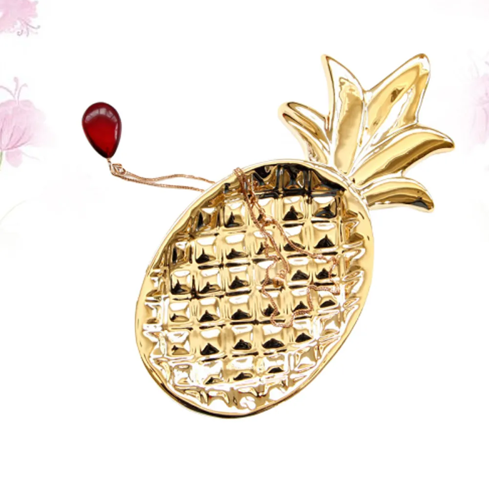 

Elegant Ceramic Pineapple Jewelry Tray Organizer Decorative Jewelry Dish Plate for Rings Necklaces Bracelets Earrings Home Use
