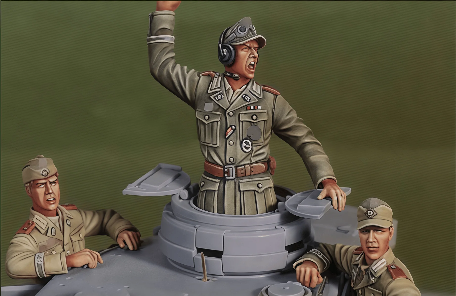 

Комплект для сборки модели из литья смолы 1/35, GK, модель командира танка, неокрашенный